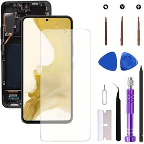 شاشة OLED بديلة لهاتف Samsung Galaxy S22 Plus 5G LCD لهاتف Galaxy S22Plus SM-S906U SM-S906B مجموعة رقمية تعمل باللمس تدعم بصمة الإصبع (مع إطار أسود + فيلم ناعم + أدوات) in Kuwait