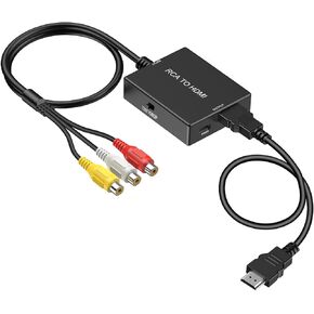 محول ار سي ايه الى اتش دي ام اي من اوزيفدي، محول ايه في الى HDMI مع كيبل HDMI يدعم PAL/NTSC لجهاز PS2/VHS/VCR/بلو راي دي في دي وما الى ذلك. in Kuwait