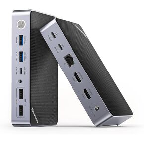 محطة إرساء Minisopuru DisplayLink بشاشة مزدوجة، محطة إرساء Mac مع شحن 15 وات، HDMI مزدوج 2K@60HZ، محطة إرساء USB C لأجهزة MacBook M4/M3/M2/M1/Windows in Kuwait