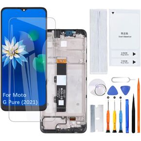 Display Screen for Moto G Pure (2021) XT2163-4 XT2163-6 XT2163-1 XT2163-2 LCD Screen Replacement Assembly Kit with Frame in Saudi Arabia