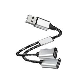 2 حزمة موزع محور USB، موزع USB A ذكر إلى 3 أنثى، كابل من النوع Y-Splitter لأجهزة الكمبيوتر المحمول/الكمبيوتر الشخصي، محول متعدد المنافذ مجدول من النايلون للوحة المفاتيح والماوس ومحرك الفلاش والشحن ومزامنة البيانات (ليس من أجل Carplay) in Kuwait
