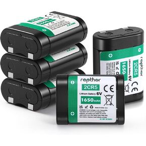 rapthor 2CR5 6V Lithium Battery 1650mAh, 5 Pack Photo Batteries Replacement for 2CR5M 5032LC DL245 EL2CR5 KL2CR5 RL2CR5, Long-Lasting Power for Cameras, Flash Units, Rangefinders and Security Devices in Kuwait