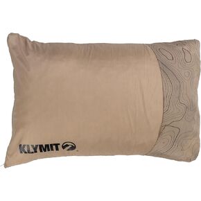 KLYMIT Drift Camping Pillow | Lightweight, Travel Head Rest for Sleep Filled with Shredded Memory Foam, Reversible Outer Cover for Extended Use, Large Size — Tan in Kuwait