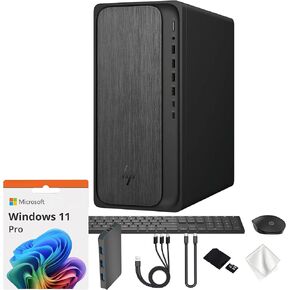 HP OmniDesk Desktop Computer PC, AMD Ryzen 7 8700G, 32GB DDR5 RAM, AMD Radeon 780M Graphics, 3TB Storage (2TB PCIe SSD&1TB Docking Station Set), Copilot, Wi-Fi 6, Keyboard & Mouse, Win 11 Pro, Black in Kuwait