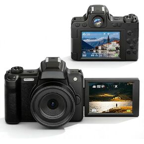 Yunseity Digital Camera, 68MP 4K Video 28X Zoom AF MF Camera with 2.8 Inch 180 Flip Screen Flash Hot Shoe Mount, for Photography in Kuwait