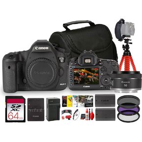 Canon EOS 5D Mark III Full Frame DSLR Camera Body 22.3MP Professional Camera (5260B002) 50mm Lens + Photo Software + 64GB Memory Card + More (14pc Bundle) in Kuwait