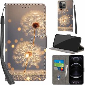 حافظة محفظة لهاتف iPhone 13 Pro Max، مع [3 فتحات للبطاقات]، غطاء قلاب واقٍ من جلد البولي يوريثان بقفل مغناطيسي مقاوم للصدمات مقاس 6.7 بوصات، وردي وردي in Kuwait