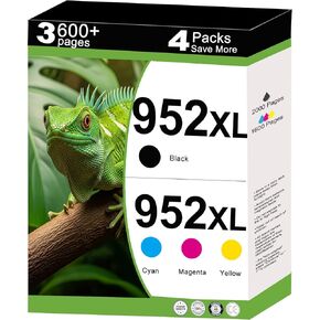 952 XL Ink Cartridge Combo Pack Compatible for HP 952XL for OfficeJet 8702 Pro 8710, 8720, 8725, 8210, 8715, 8740, 7720, 7740, 8730, 8216, 8700, 8200, 8716 Printer with V14.4.1 Chip C/M/Y/K, 4-Pack in Kuwait