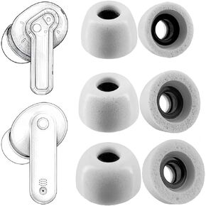Replacement Memory Foam Ear Tips for Nothing Ear/Nothing Ear (a) / Nothing Ear (3)/ CMF Buds/CMF Buds Pro 2 / CMF Buds 2a Earbuds, White in Kuwait