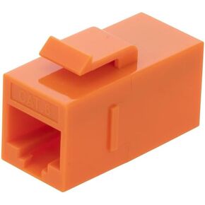 NavePoint CAT6 UTP Inline Keystone Coupler, RJ45 Female to RJ45 Female, Snap-in, 10 Pack, Orange in Kuwait