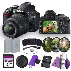 Nikon D3100 DSLR Camera with 18-55mm VR Lens 14.2MP Bundle with Replacement Battery + Cleaning Kit + Filter Kit + 64GB Memory Card + More in Kuwait