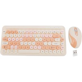 Cryfokt 2.4G Wireless Keyboard Mouse Combo with 3 DPI Settings, 5V Retro Round Keycap for PC Laptop, ABS Material, No Installation Needed, Home Work Library Gaming (Smoky Purple) in Kuwait