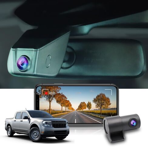 كاميرا Fitcamx 4K Dash Cam مناسبة لـ Ford Maverick 2022-2026 (مدعوم من Obd أو Fuse Box)، مظهر OEM متكامل، فيديو 2160P UHD، WiFi & APP، تسجيل حلقة، مستشعر G، سهل التركيب، بطاقة 64 جيجابايت in Kuwait