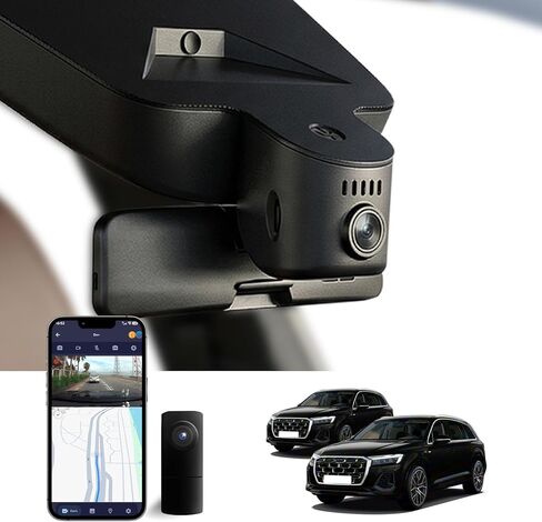 كاميرا داش كام مزدوجة القناة 4K و1080P لسيارة Audi 2019-2026 A4 A6 Allroad A3 A5 Q5 S4 S6 Q7 A8 Q8 S8 TT A7 S5 Q3 e-tron، نمط OEM، تسجيل حلقة، سهل التركيب، WiFi & App، بطاقة 128G in Kuwait