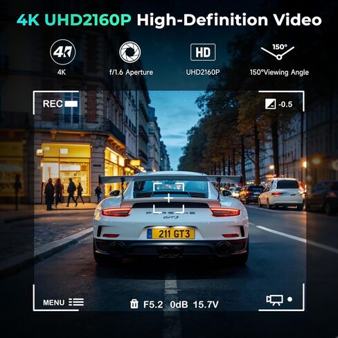 Inefala 4K Dash Cam for Audi 2019-2026 A4 A6 Allroad A3 A5 Q5 S4 S6 Q7 A8 Q8 S8 TT A7 S5 Q3 S3 S7 RS3 RS5 RS6 e-tron, OEM Look, Loop Recording, 2160P UHD Video, Parking Mode, WiFi & APP, 64GB Card in Kuwait