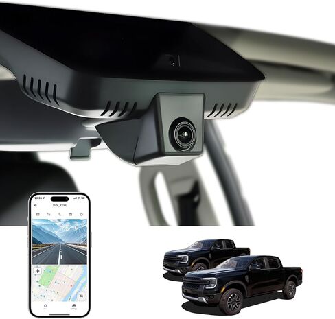 4K Dash Cam for Ford Ranger 2024 2025 2026 XL XLT Lariat Raptor,OEM-Look,2160P UHD Video,Built-in WiFi & APP,Loop Recording,G-Sensor,Plug & Play,64GB Card in Kuwait