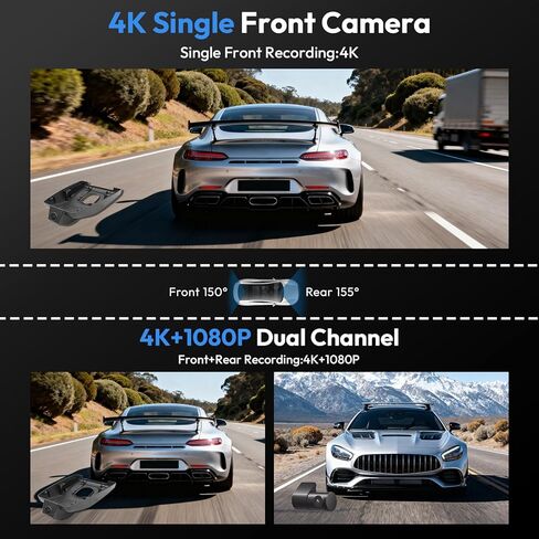 4K Dash Cam for Ford Ranger 2024 2025 2026 XL XLT Lariat Raptor,OEM-Look,2160P UHD Video,Built-in WiFi & APP,Loop Recording,G-Sensor,Plug & Play,64GB Card in Kuwait