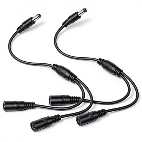 2 Pack 1 Male to 2 Female Power Cord Splitter 5.5mm x 2.1mm Extension Cord Splitter DC Power Supply Splitters Cable Y-type Splitters Adapter Wire Cable 2-Way Stereo Connector for CCTV Cameras DVR in Kuwait