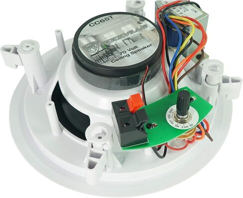 Rockville CC65T Bundle: (10) 6.5 in White Commercial 70V Ceiling Speakers for Restaurant, RCS180-6 180 Watt 6-Zone Bluetooth Commercial Amplifier, 11-Items in Kuwait