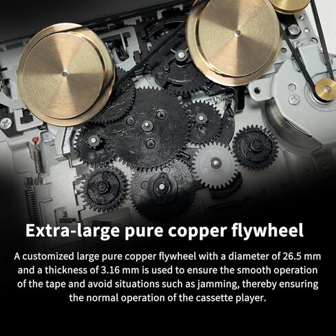جهاز Walkman Auto Reverse ومشغل كاسيت استريو شفاف، حركة عجلة نحاسية مدمجة وسماعة أذن، شريط كاسيت إلى محول MP3 مع برنامج محول الأشرطة، مدعوم بسلك طاقة USB أو بطارية AA in Kuwait