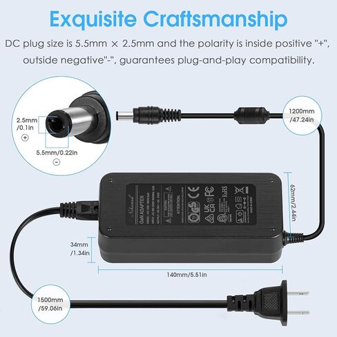 Nobsound 36V 6A Power Supply: 216W High-Efficiency GaN Adapter for Amplifiers, Active Speakers, LED Strip Lights, 3D Printers, AC 100-240V Input in Kuwait