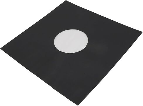 20 x Matte Black Kraft Paper Record Jackets 12inch, 31x31cm Protective Storage for 33 RPM Records, Anti Static Die Cut Center Hole Customizable Aesthetics Transparent Sleeve Qua in Kuwait
