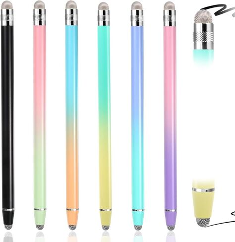 6 Pcs Stylus Pens for Touch Screens, 2-in-1 Universal Stylus Pens High Precision StylusPen Sensitive StylusPen for Tablet Pad Phones, Compatible with Touch Screens Devices in Kuwait