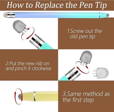6 Pcs Stylus Pens for Touch Screens, 2-in-1 Universal Stylus Pens High Precision StylusPen Sensitive StylusPen for Tablet Pad Phones, Compatible with Touch Screens Devices in Kuwait