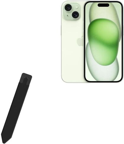 حقيبة BoxWave Stylus Pouch متوافقة مع هاتف Apple iPhone 15 - Stylus PortaPouch، حامل قلم Stylii محمول ذاتي اللصق - أسود غامق in Kuwait