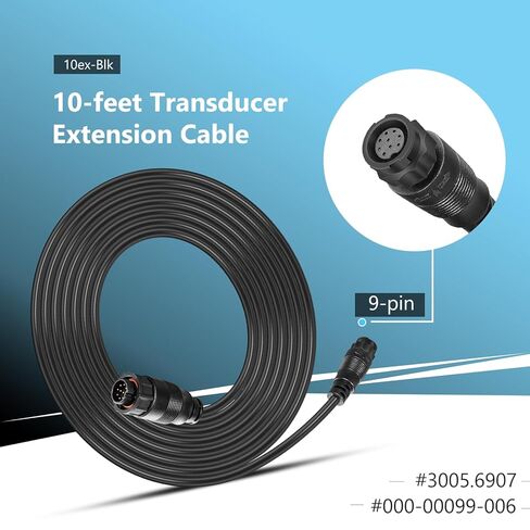 000-00099-006 10-Feet 9-Pin Transducer Extension Cable for Lowrance LSS-1 LSS-2 Structure Scan Transducer, for xSonic HDI, ForwardScan and TotalScan Transducer, # 3005.6907 in Kuwait