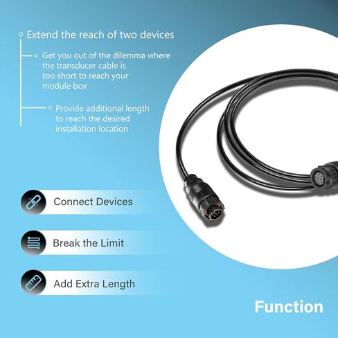 000-00099-006 10-Feet 9-Pin Transducer Extension Cable for Lowrance LSS-1 LSS-2 Structure Scan Transducer, for xSonic HDI, ForwardScan and TotalScan Transducer, # 3005.6907 in Kuwait