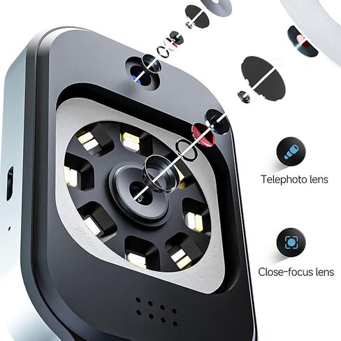 Pomya Portable Digital Microscope, 5X to 500X Magnification 3.0 Inch Screen HD Dual Lens Handheld Microscope with 12MP CMOS Sensor, for Natural Exploration Observation Jewelry (Black) in Saudi Arabia