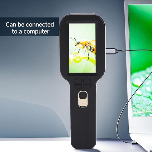 Pomya Portable Digital Microscope, 5X to 500X Magnification 3.0 Inch Screen HD Dual Lens Handheld Microscope with 12MP CMOS Sensor, for Natural Exploration Observation Jewelry (Black) in Saudi Arabia