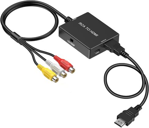 محول ار سي ايه الى اتش دي ام اي من اوزيفدي، محول ايه في الى HDMI مع كيبل HDMI يدعم PAL/NTSC لجهاز PS2/VHS/VCR/بلو راي دي في دي وما الى ذلك. in Kuwait