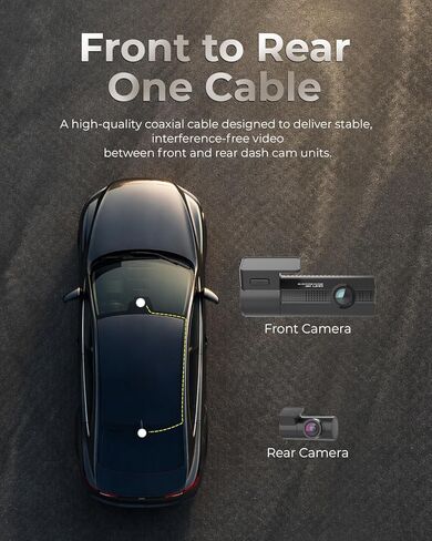 كابل Blackvue CC6G-10 المحوري (10 متر/32.8 قدم) - اتصال فيديو من الأمام إلى الخلف لكاميرات داش ثنائية القناة، متوافق مع سلسلة Elite in Kuwait