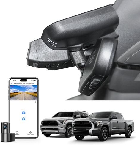 4K Front & 2K Rear 2 Channel HDR Dash Cam, Dual STARVIS 2 IMX678 IMX675, Custom Fit for Toyota Tundra 2022-2026 & Sequoia 2023-2026 (Model B), Limited SR SR5 TRD etc, 5GHz WiFi, GPS, 128GB Card in Kuwait