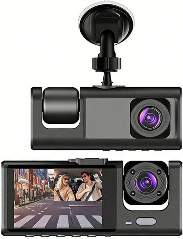 Dash Cam 1296P Front and Interior Recorder with Suction Mount, Compact Design for Driving, Ride Sharing, Taxi and Family Travel, NoCard in Kuwait