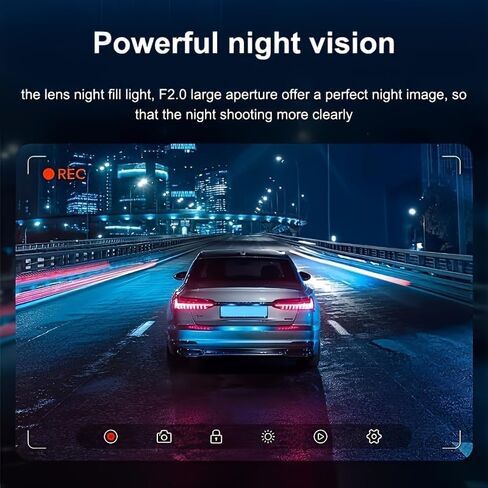 Dash Cam 1296P Front and Interior Recorder with Suction Mount, Compact Design for Driving, Ride Sharing, Taxi and Family Travel, NoCard in Kuwait