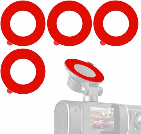 4 قطع من وسادات لاصقة مستديرة مزدوجة الجوانب - متوافقة مع حوامل شفط كاميرا REDTIGER Dash Cam لتثبيت الزجاج الأمامي بشكل آمن in Kuwait