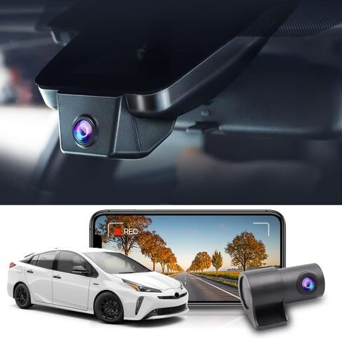 كاميرا Fitcamx الأمامية 4K+الخلفية 1080P تتكيف مع Toyota Prius 2018-2022 (الجزء رقم #86466-47021) الجيل الرابع/XW50، مظهر مصنع OEM، فيديو عالي الدقة مزدوج، WiFi & APP، مستشعر G للتسجيل الحلقي، سهل الاستخدام، بطاقة 128 جيجابايت in Kuwait