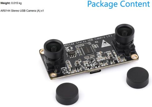 AR0144 2MP Stereo USB Camera Module, AR0144 Sensor Chip, USB2.0 Port, Synchronized Same-Frame Output, 52mm Baseline, Featuring Distortion-Free Lenses (A) @XYGStudy in Kuwait