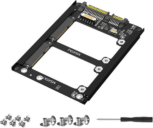 محول MSATA إلى SATA3.0 محول مزدوج MSATA إلى 2.5 بوصة SATA3.0 6Gbps محول ورق مقوى بديل لتخزين سطح المكتب والكمبيوتر المحمول in Kuwait