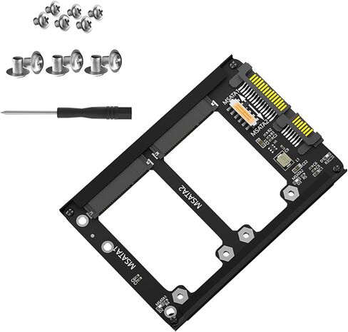 محول MSATA إلى SATA3.0 محول مزدوج MSATA إلى 2.5 بوصة SATA3.0 6Gbps محول ورق مقوى بديل لتخزين سطح المكتب والكمبيوتر المحمول in Kuwait