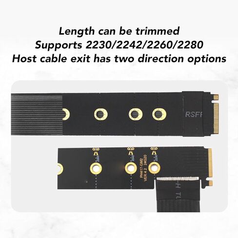 Naroote PCIe 4.0 X4 NVMe SSD Extension Card, M.2 M Key to PCIe X4 Adapter, FFC Cable External GPU NVMe SSD Expansion Card for 2230 2242 2260 2280, Ideal for Expansion in Kuwait
