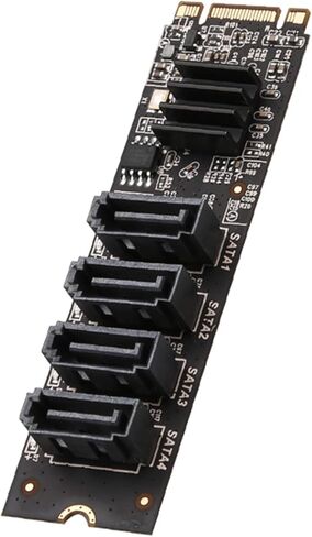 محول M.2 إلى 4 منافذ Sata3.0 2 NVME Pcie3 إلى 4 منافذ 7Pin SATA3 بطاقة توسيع أو مفاتيح in Kuwait