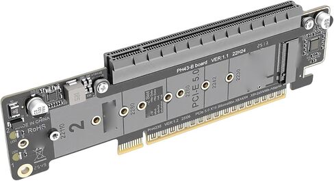 Naroote يدعم PCIe 5.0 4.0 3.0 مع بطاقة محول تصميم متشعب، بطاقة محول PCIe إلى M.2 لـ M.2 NVMe U. SSD، متوافق مع أحجام محركات الأقراص 2230 2242 2260 2280 22110، مثالية لـ in Kuwait