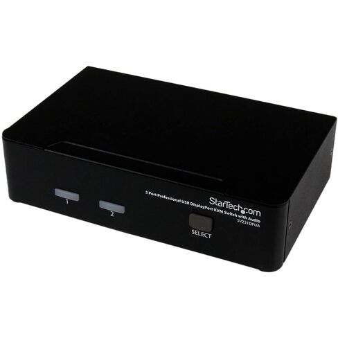 StarTech.com 2 Port DisplayPort KVM Switch - 2560x1600, TAA @60Hz - Dual Port DP USB, Keyboard, Video, Mouse Switch Box w/ Audio for Computers and Monitors (SV231DPUA) (Renewed) in Kuwait