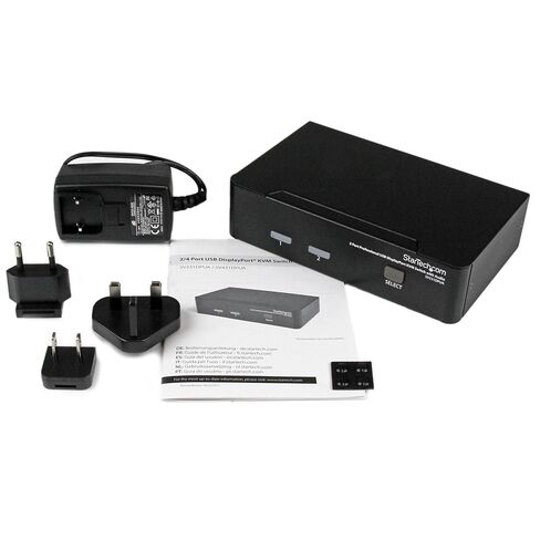 StarTech.com 2 Port DisplayPort KVM Switch - 2560x1600, TAA @60Hz - Dual Port DP USB, Keyboard, Video, Mouse Switch Box w/ Audio for Computers and Monitors (SV231DPUA) (Renewed) in Saudi Arabia