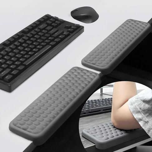 Arm Rest for Desk, L-Shaped Memory Foam Elbow Pads with Anti-Slip Base, Computer Desk Arm Rest Support Cushion, Arm Wrist Elbow Extender Protector for Home Office Gaming,2 PCs (Grey) in Kuwait