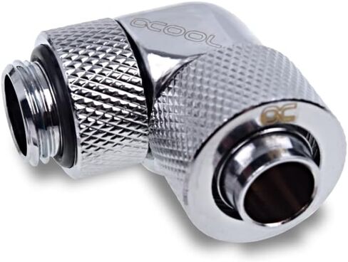 Alphacool Eiszapfen 13/10mm Compression Fitting, 90 Degree Rotary, Chrome, 4-Pack in Saudi Arabia